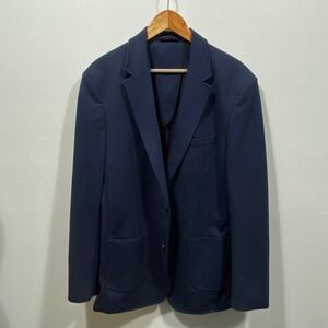 NEW 01.ALGO Men's XL Navy Blue Stretch Knit Blazer Two Button Sport Coat Travel